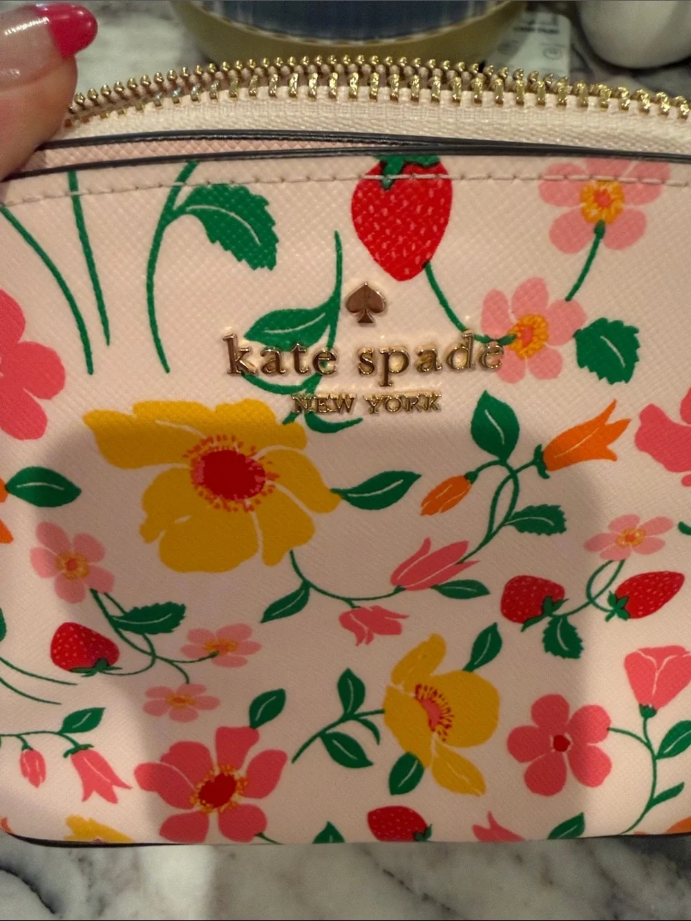kate spade Pink Floral and Strawberry Crossbody Bag